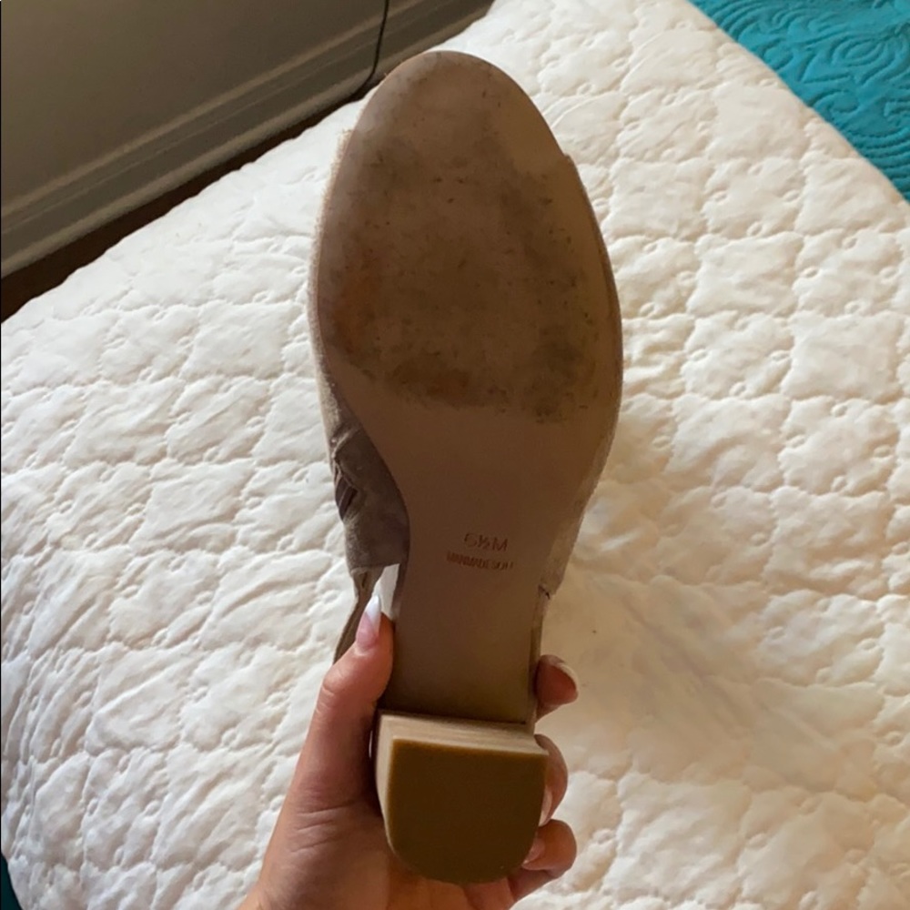 Taupe Open Back Open Toed Booties. Wedge Heel - image 3